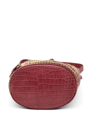 Aigner Kids Signature Canvas croc-embossed shoulder bag - Pink