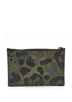 Coach camouflage-print leather pouch - Green