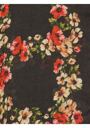 Dolce & Gabbana Pre-Owned poppy-print scarf - Black