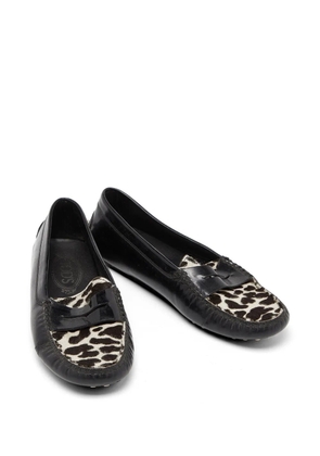 Tod's Vintage Gommino animal-print loafers - Black