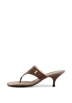 Ferragamo Pre-Owned thong heeled sandals - Brown