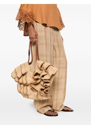 ZIMMERMANN medium Goldentime ruffled-detail tote bag - Neutrals