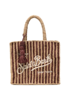 MC2 Saint Barth Collette striped raffia tote bag - Red