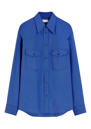 LEMAIRE yoke-detail chest-pockets shirt - Blue