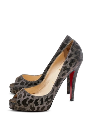 Christian Louboutin Pre-Owned Very Prive leopard-print pumps - Silver