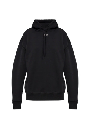 Diesel F-Buxt-Hood-Ood logo-plaque drawstring hoodie - Black
