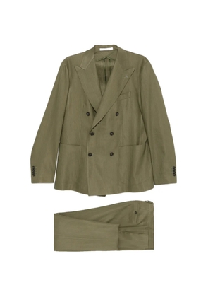 Tagliatore double-breasted pinstriped suit - Green