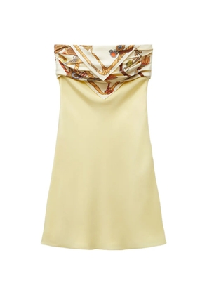 Versace silk-twill scarf-overlay mini dress - Green