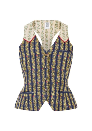 Rosie Assoulin floral-print V-neck vest - Blue