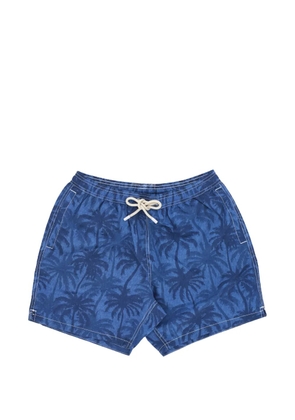 MC2 Saint Barth palm-print drawstring swim shorts - Blue