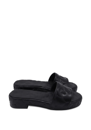 Valentino Garavani Pre-Owned 2020s Atelier Rose platform slides - Black