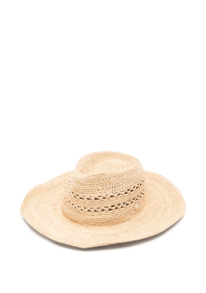 Helen Kaminski crochet-knit wide-brim hat - Neutrals