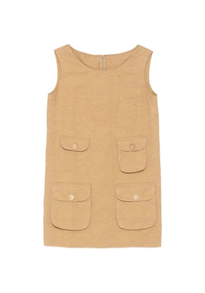 JNBY floral-embroidered utility dress - Brown