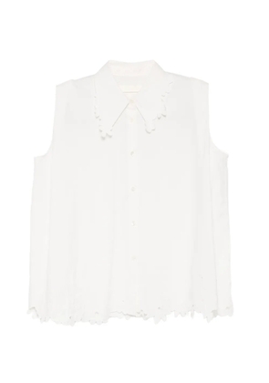 JNBY embroidered sleeveless shirt - White