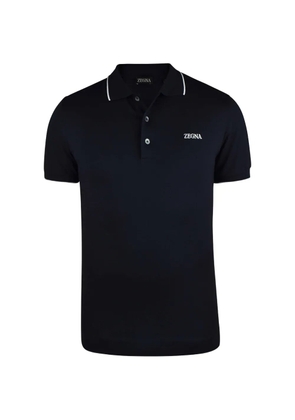 Zegna logo-embroidered polo shirt - Blue