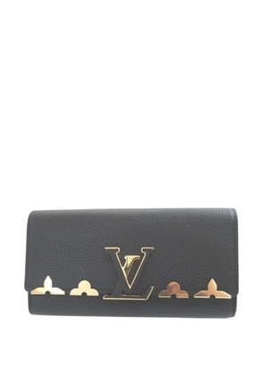 Louis Vuitton Pre-Owned 2017 Taurillon Capucines Flower Wallet long wallets - Black