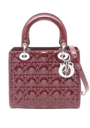 Christian Dior Pre-Owned 2010-2026 Medium Patent Cannage Lady Dior satchel - Red