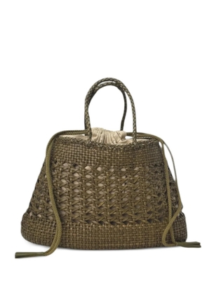 Donna Karan woven drawstring bucket bag - Brown
