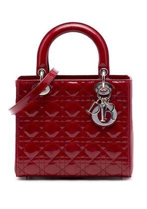 Christian Dior Pre-Owned 2012 Medium Patent Cannage Lady Dior satchel - Red