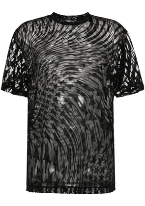 Mugler flocked-print T-shirt - Black