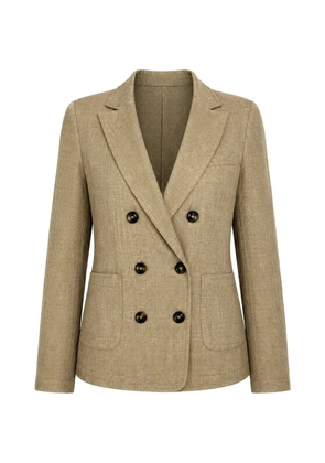 TRUE AVENUE double-breasted linen blazer - Neutrals
