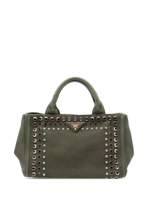 Prada Pre-Owned 2010-2026 Small Canvas Canapa Bijoux satchel - Green
