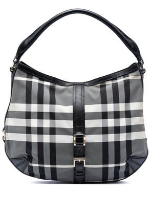 Burberry Pre-Owned 2000-2017 Check Nylon Grafton hobo bag - Grey