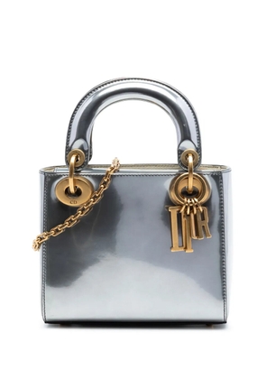 Christian Dior Pre-Owned 2018 Mini Metallic Patent Lady Dior satchel - Silver