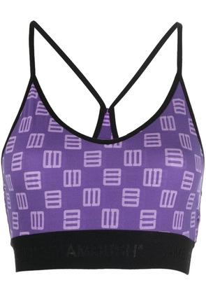 AMBUSH monogram-print bra top - Purple