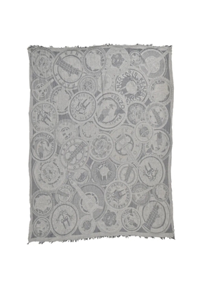 Kenzo Pre-Owned monogram raw-hem scarf - Blue