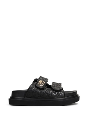 Marc Ellis Calipso 002 logo-plaque touch-strap sandals - Black