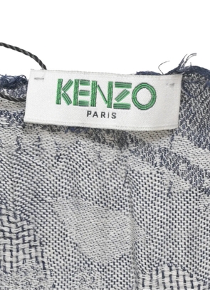Kenzo Pre-Owned monogram raw-hem scarf - Blue
