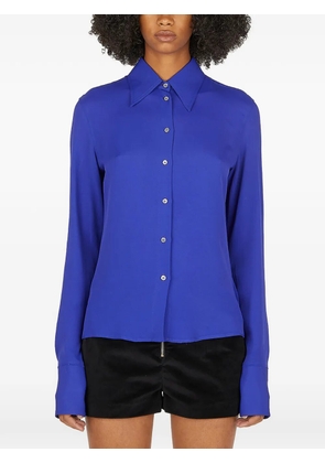 CAPASA MILANO poin-collar long-sleeve shirt - Blue