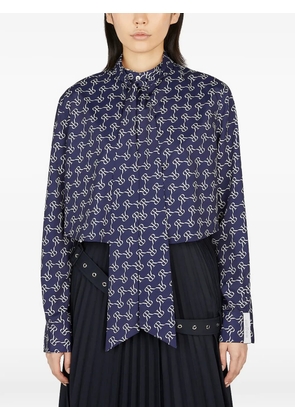 Rokh monogram-pattern shirt - Blue