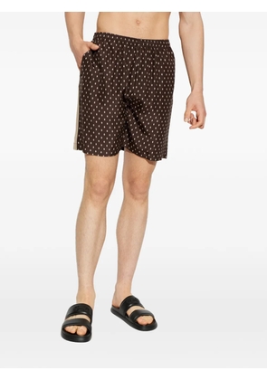Ferragamo diamond-print side-stripe shorts - Brown