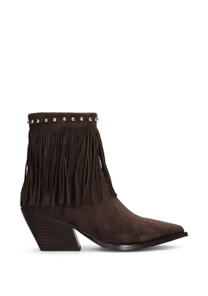 Marc Ellis fringed studded ankle boots - Brown