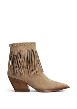 Marc Ellis fringed studded ankle boots - Neutrals
