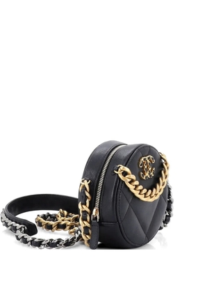 CHANEL Pre-Owned 19 Round with Chain Quilted Leather clutch bag - Black
