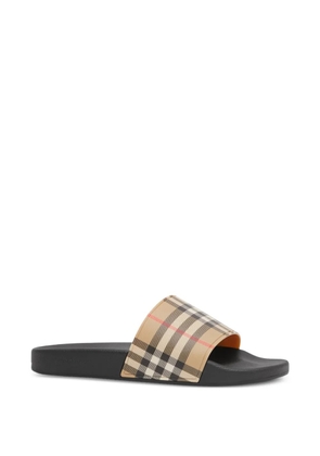 Burberry Check slides - Neutrals