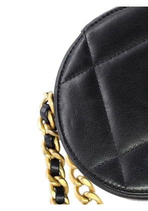 CHANEL Pre-Owned 19 Round with Chain Quilted Leather clutch bag - Black