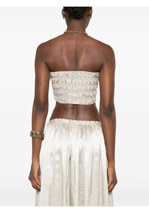 Enza Costa textured satin smock top - Neutrals