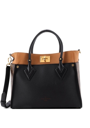 Louis Vuitton Pre-Owned On My Side Leather with Monogram Canvas MM tote bag - Black