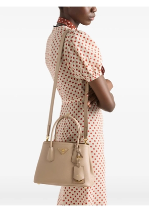 Prada Double small Saffiano-leather bag - Neutrals