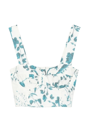 ERDEM floral-print crop top - White