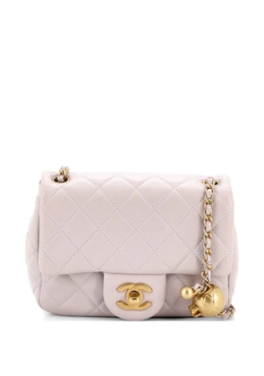 CHANEL Pre-Owned Pearl Crush Square Flap Bag Quilted Lambskin Mini crossbody bag - Purple