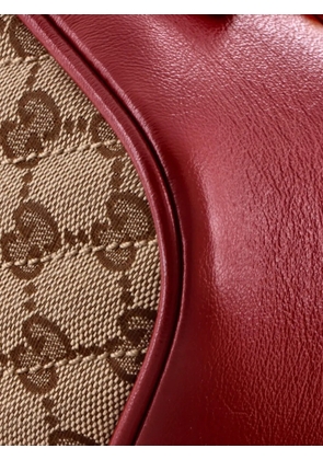 Gucci Pre-Owned GG Marmont Shoulder Bag Diagonal Quilted GG Canvas with Leather Small crossbody bag - Red