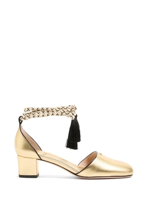 Valentino Garavani D'Orsay Bondie pumps in laminated-nappa-leather 45mm - Gold