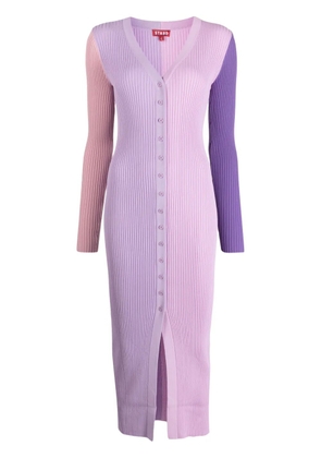 STAUD Shoko panelled knitted dress - Purple