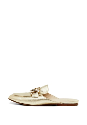 Tod's Vintage Kate crystal-embellished flat mules - Gold