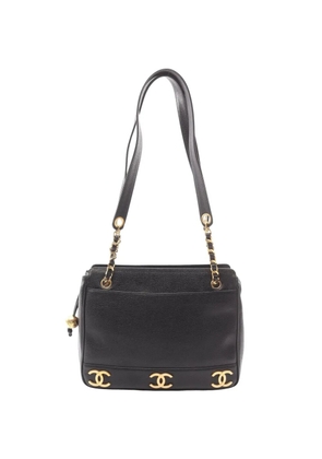 CHANEL Pre-Owned 1994-1996 Triple Coco chain shoulder bag - Black